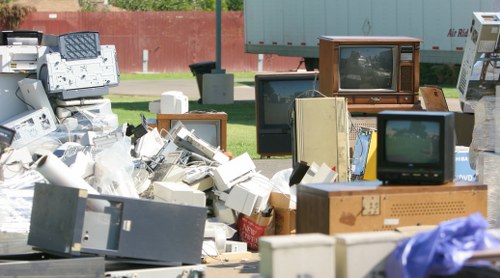 Professional waste clearance team at work